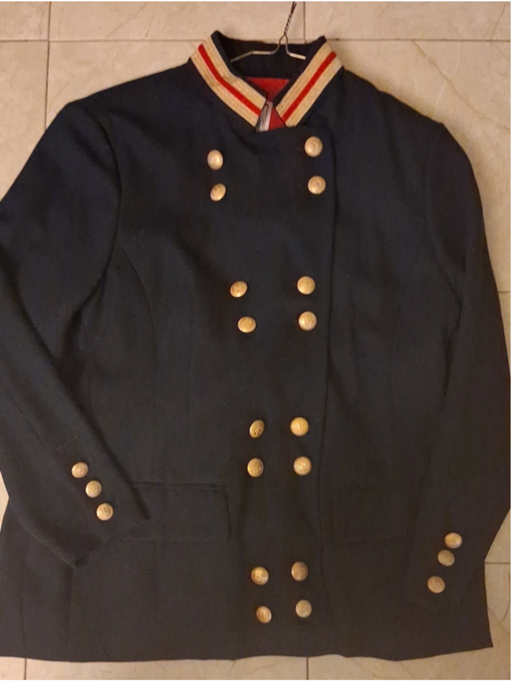 Vintage Mondi Black Military Jacket with Red Lining